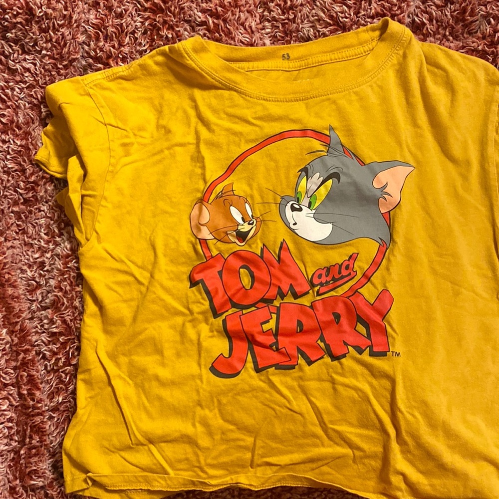 Yellow Tom and Jerry Logo Tee
